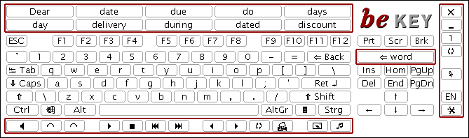 beKEY manual - 3.7 Settings - Click mode (beKEY on screen keyboard - beKEY  virtual keyboard)