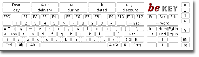 beKEY manual - 3.7 Settings - Click mode (beKEY on screen keyboard - beKEY  virtual keyboard)